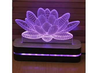 3D dekorativna lampa B006 ljubičasta BLACK CUT