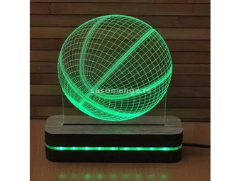 3D dekorativna lampa B003 green BLACK CUT