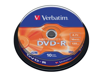 VERBATIM DVD-R 16x AZO 10pcs cylindrical