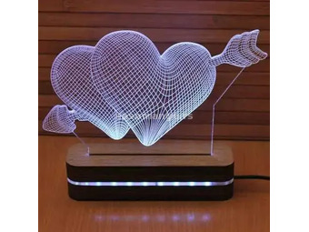 3D dekorativna lampa B002 ljubičasta BLACK CUT