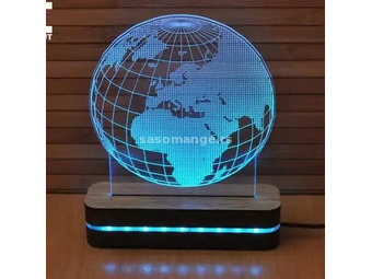 3D dekorativna lampa B005 plava BLACK CUT