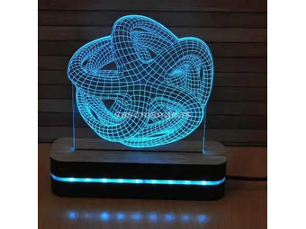 3D dekorativna lampa B009 toplo bela BLACK CUT