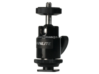 Nanlite Mini Ball Head with Hot Shoe Adapter and 1/4''-20 Mount