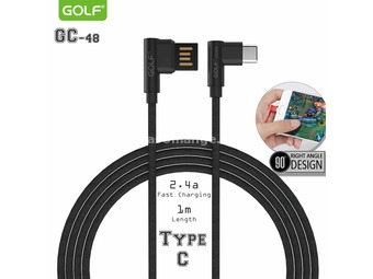 USB kabl tip C 1m 90 GOLF GC-48T crni