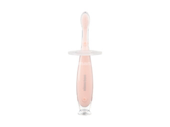 KikkaBoo silikonska četkica za zubiće sa vakumom softy pink ( KKB41084 )