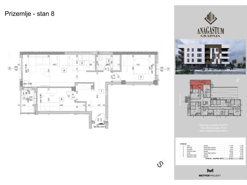 Stan br. 8, VP, 3.0, 60m2 - Riverside Home