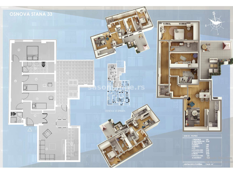 Četvorosoban stan, 114,65 m2, Niš- Centar