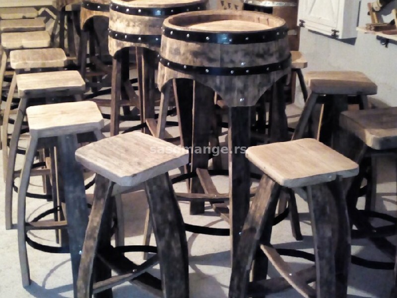 Barski sto + 4 stolice