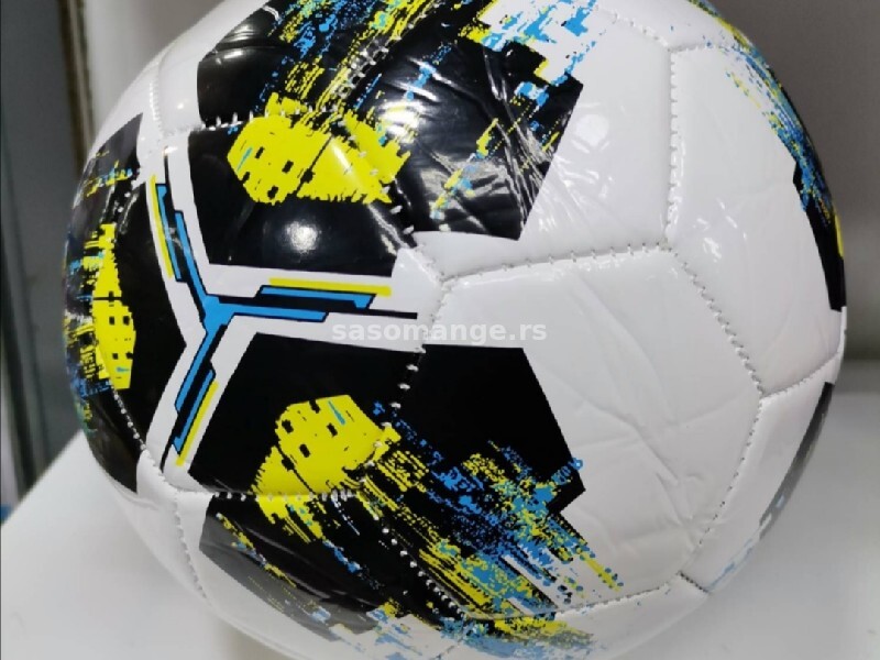 Dečija bela fudbalska lopta sa crnim detaljima