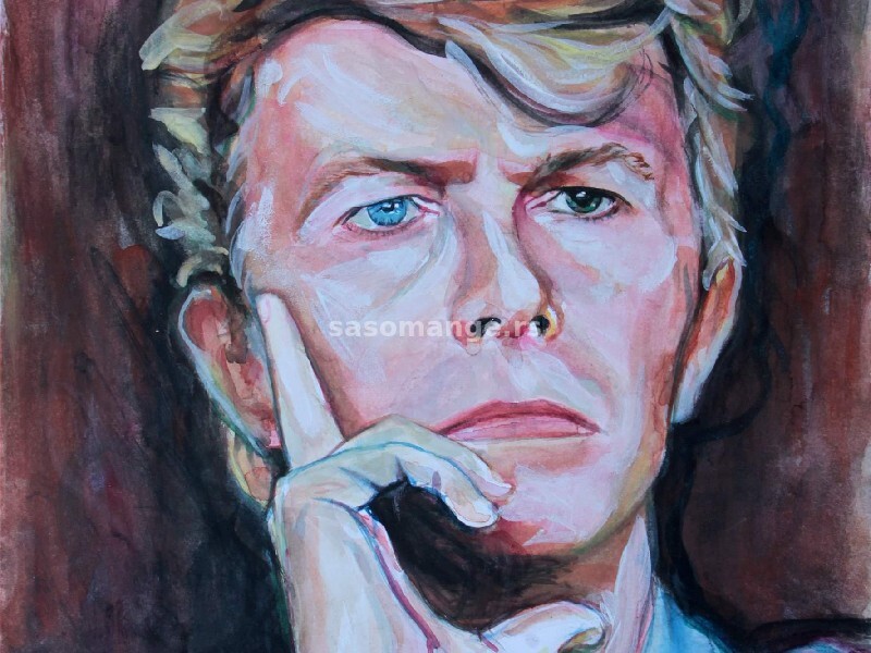 Portret David Bowie - Akvarel