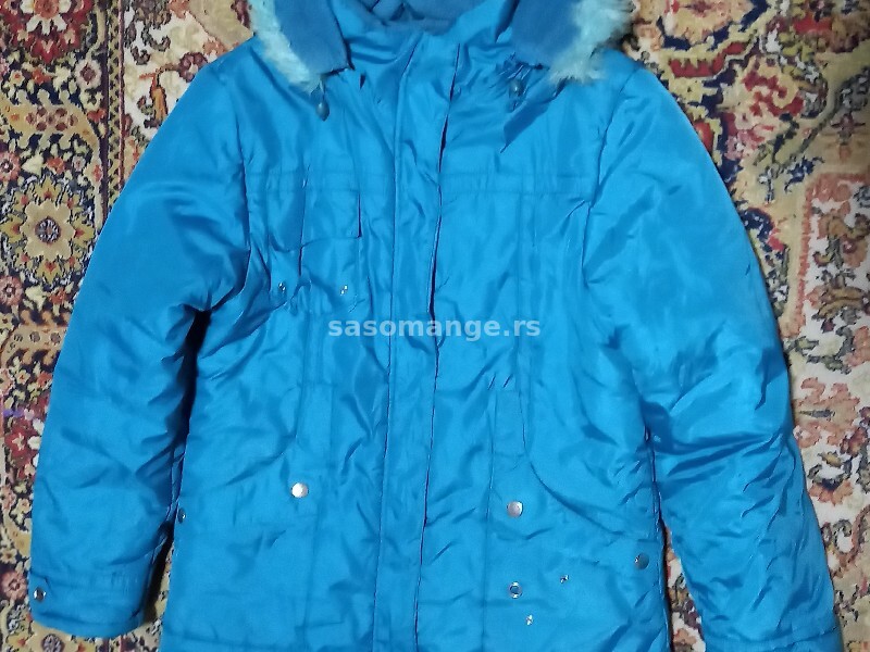 Tirkizno plava jakna s kapuljačom vel L/XL