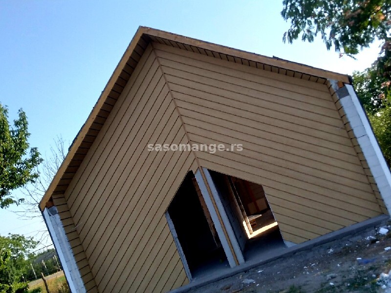 Krov,zid G-falc,izrada i montaza,kao i izrada i montaza imitacije drveta lim.Falcovani krov
