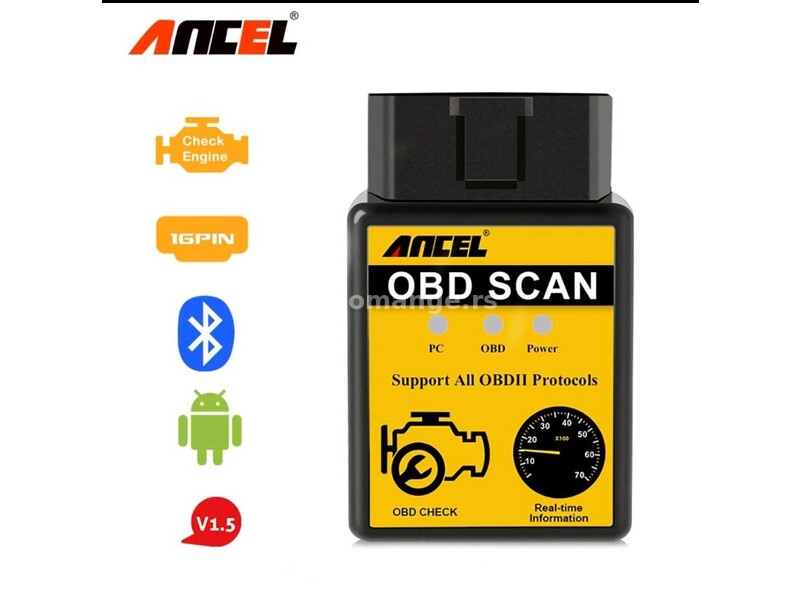 ANCEL OBD2 V1.5 Bluetooth Dijagnostički alat za skeniranje automobila