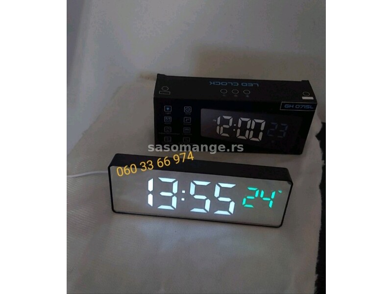 Digitalni sat + temperatura (zelena temperatura)