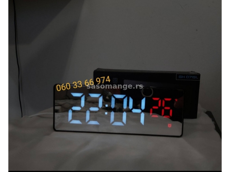 Digitalni sat + temperatura (crvena temperatura)