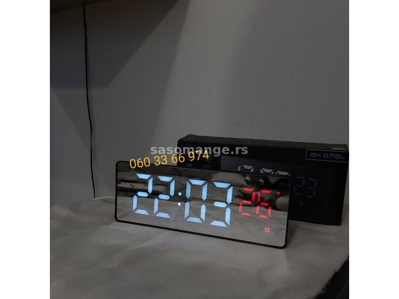 Digitalni sat + temperatura (plava temperatura)