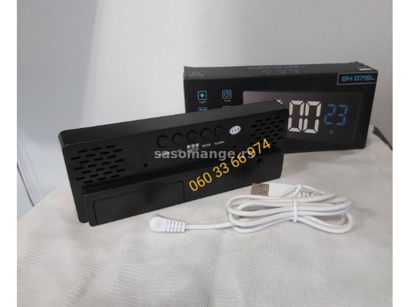 Digitalni sat + temperatura (plava temperatura)