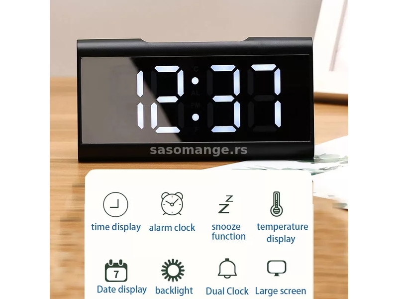 Digitalni sat crni/beli/zeleni/plavi broj (15)