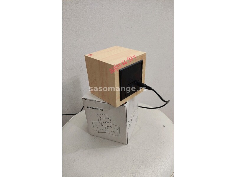 Digitalni sat led kocka USB/struja BRAON