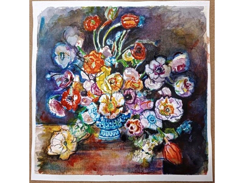 Cveće - Akvarel slika