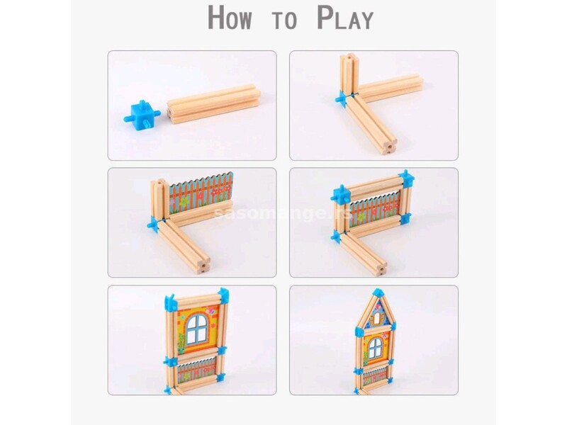Drveni konstrukcijski set, edukativna igracka Mali arhitekta