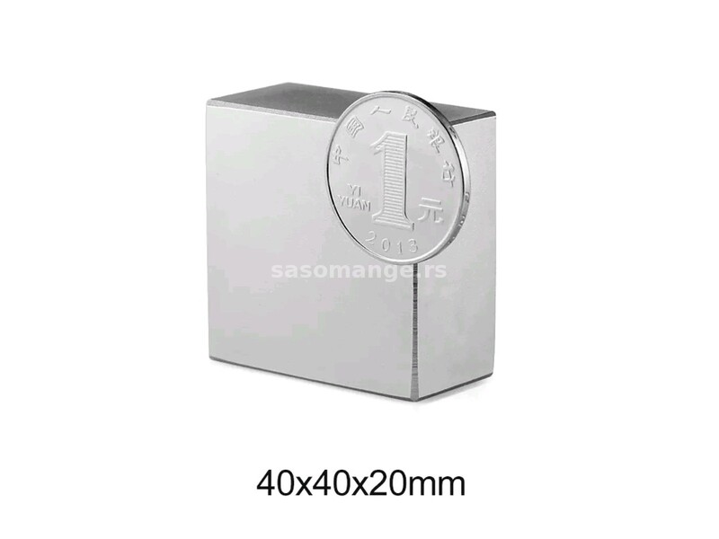 40x40x20mm N52 Neodijumski Bolk Magnet