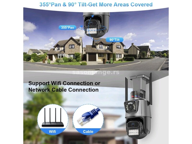 Spoljna WIFI Kamera 360 stepeni 2 u 1 (NA STANJU)