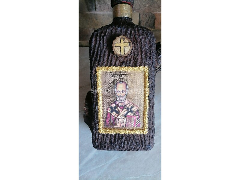 Sveti Nikola ukrasna slavska flasa