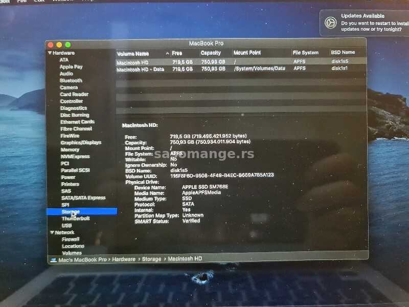 Macbook Pro 2013/i7-2.6ghz/8gb/750ssd/13inci 2560x1600/svet
