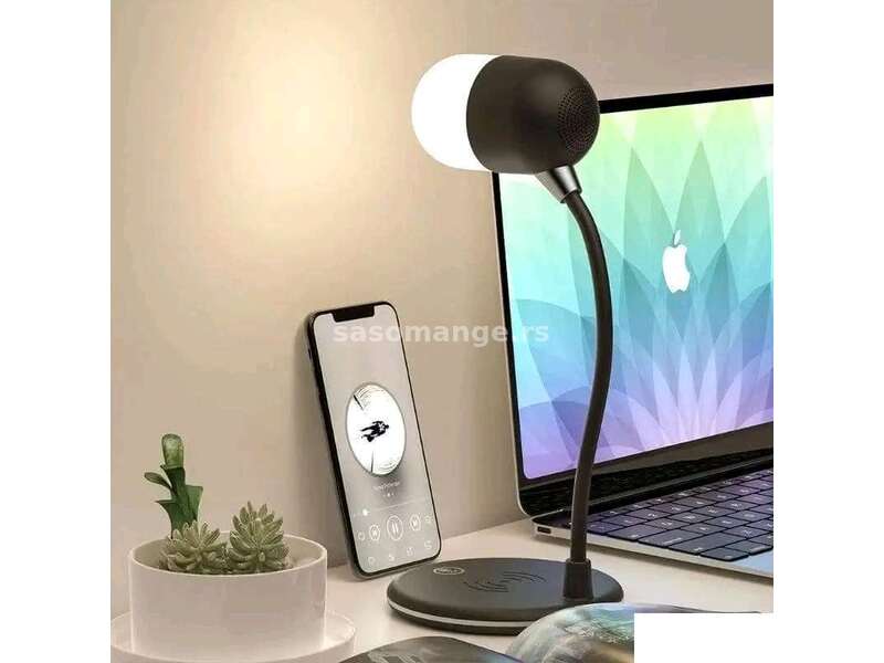 Led lampa sa Bluetooth zvučnikom i bežičnim punjacem