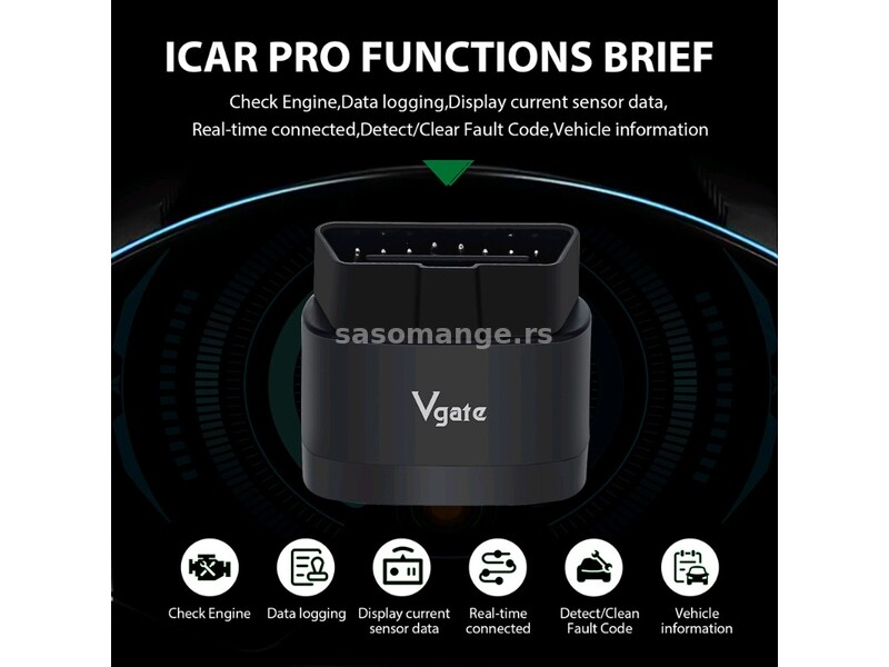 Vgate iCar Pro 2S OBD2 Bluetooth 5.3 za IOS Android Windows