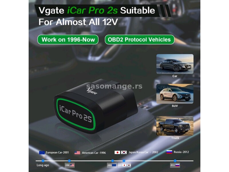 Vgate iCar Pro 2S OBD2 Bluetooth 5.3 za IOS Android Windows