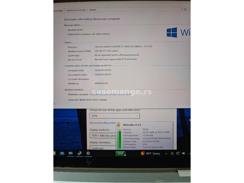 HP x360 1030 g8/i5-1145G7/16gb/512nvm/13.3FHD TOUC/2cam/4H