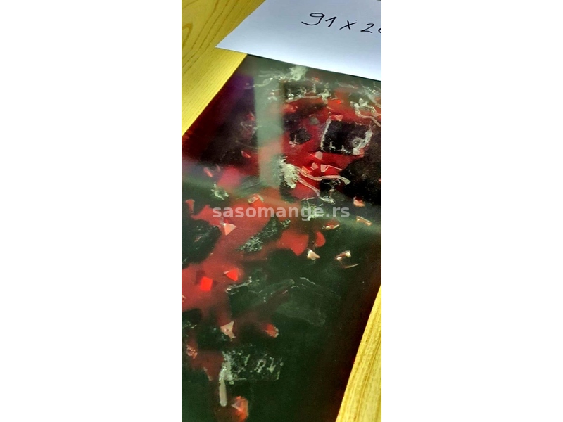 Epoxy trpezarijski sto ploca stola jasen/crveni ugalj 92×201 cm - 20% za gotovinu