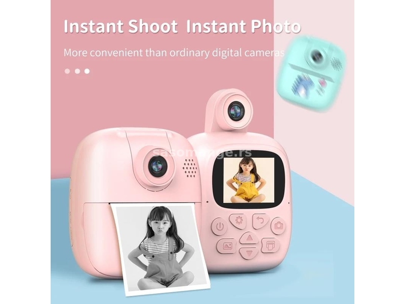 Fotoaparat i štampač dečija kamera koja štampa slike