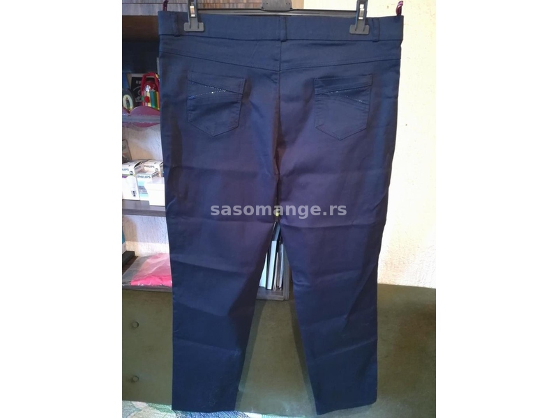 Nove zenske pantalone za punije dame i devojke Kubra Teget 52 54 56 58 60 Novo
