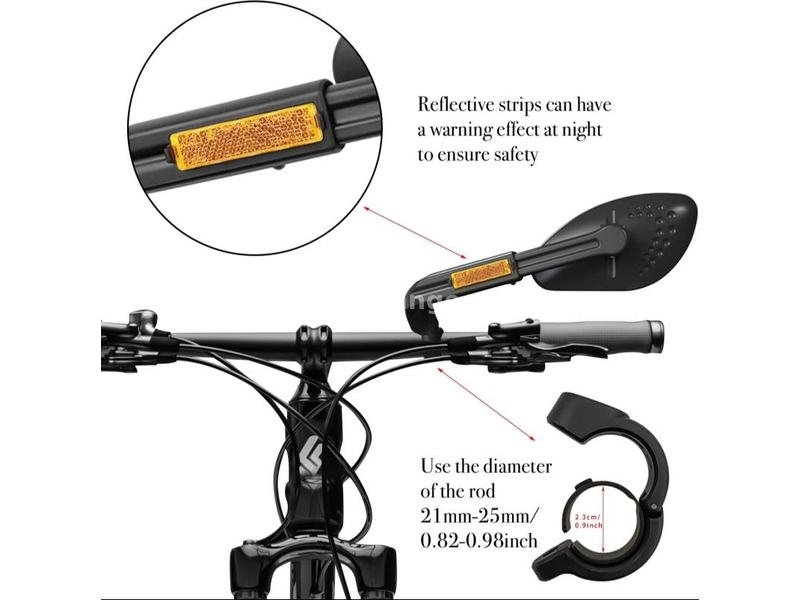 Retrovizor za bicikli - fleksibilno podesavanje