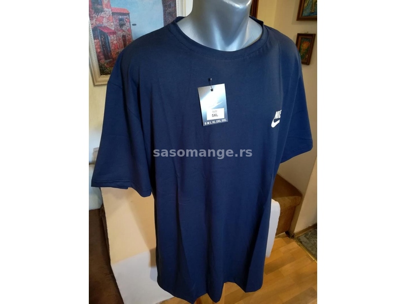 Nova muska pamucna majica Nike u velikom broju 5XL 6XL Plava Novo