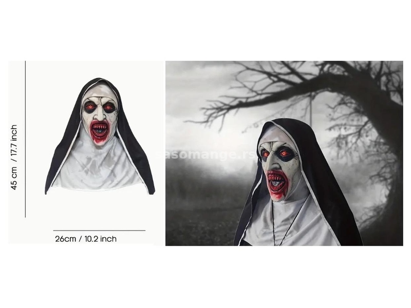 Maska The Nun Za Noc Vestica, Halloween, Maskenbal Model 1