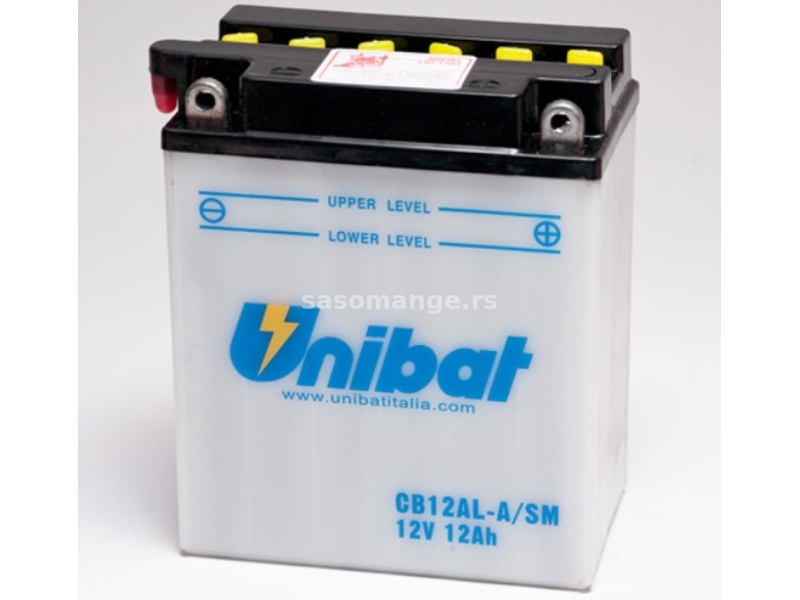 Akumulator UNIBAT 12V 12Ah sa kiselinom CB12AL-ASM desni plus (134x80x160) 165A AK21