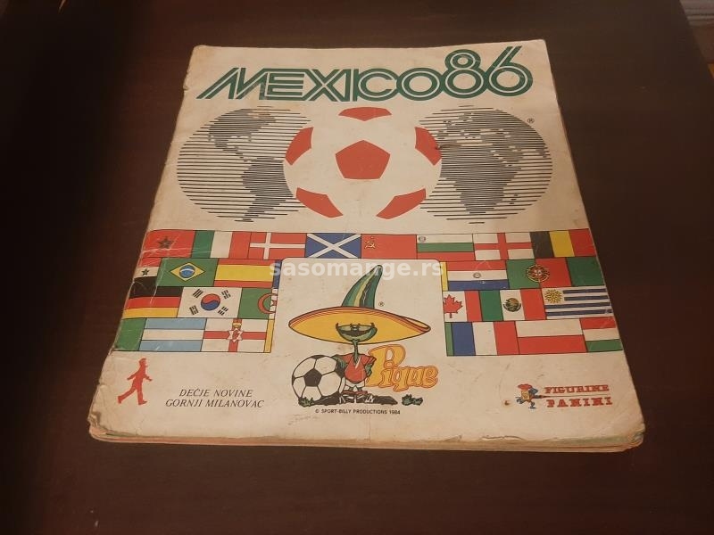 Mexico 86 Meksiko Album Panini Decje novine vecinom popunjen fale 34 slicice polovan ceo