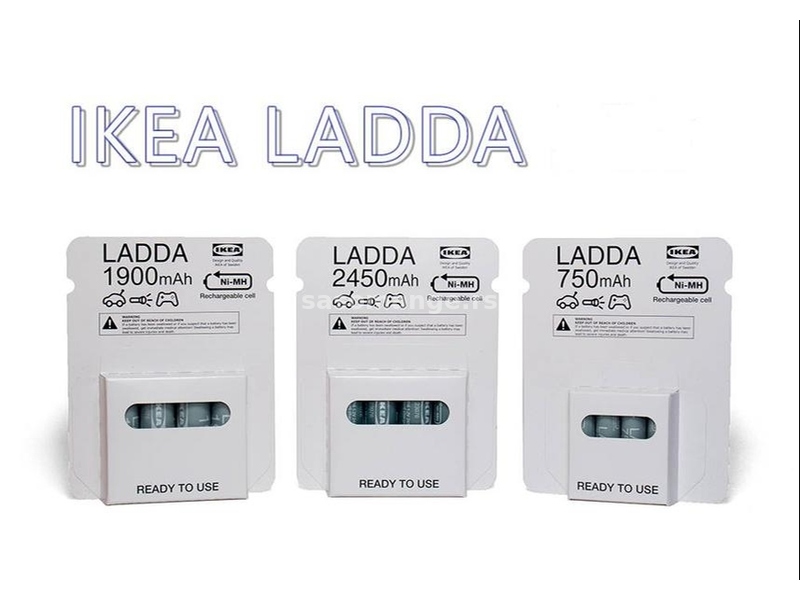 IKEA Ladda NiMH baterije Made in Japan 750/1900/2450 mAh