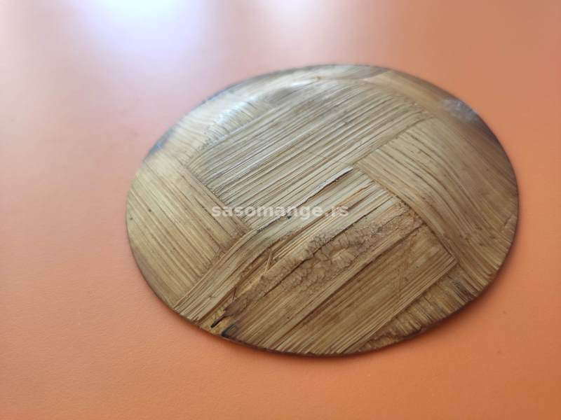 Ukrasni tanjirić od bambusa sa Tajvana 11 cm stari