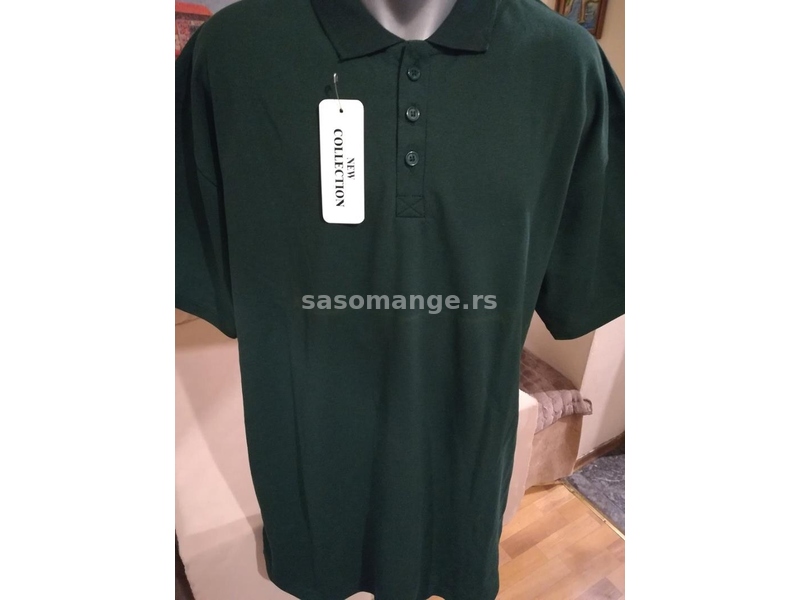Nova muska majica sa kragnom Fashion u velikom broju 4XL Zelena Novo