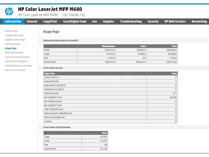 Multifunkcijski HP color laserjet enterprise m680