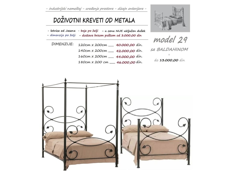 Model 29. - kreveti od metala - metalni kreveti