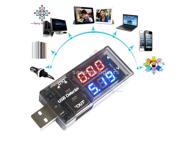 USB voltmetar ampermetar USB tester sa dva USB porta