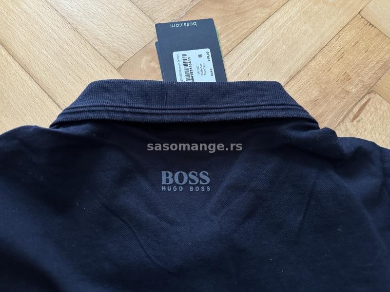 Hugo Boss crna muska majica sa kragnom HB50