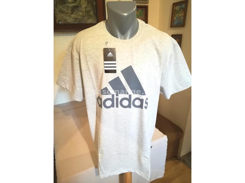 Nova muska pamucna markirana majica Adidas Siva 3XL Novo