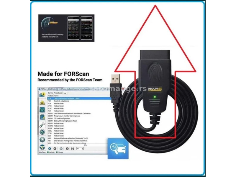 OBDLink EX OBD2 USB OBDwiz MultiECUScan / ForScan